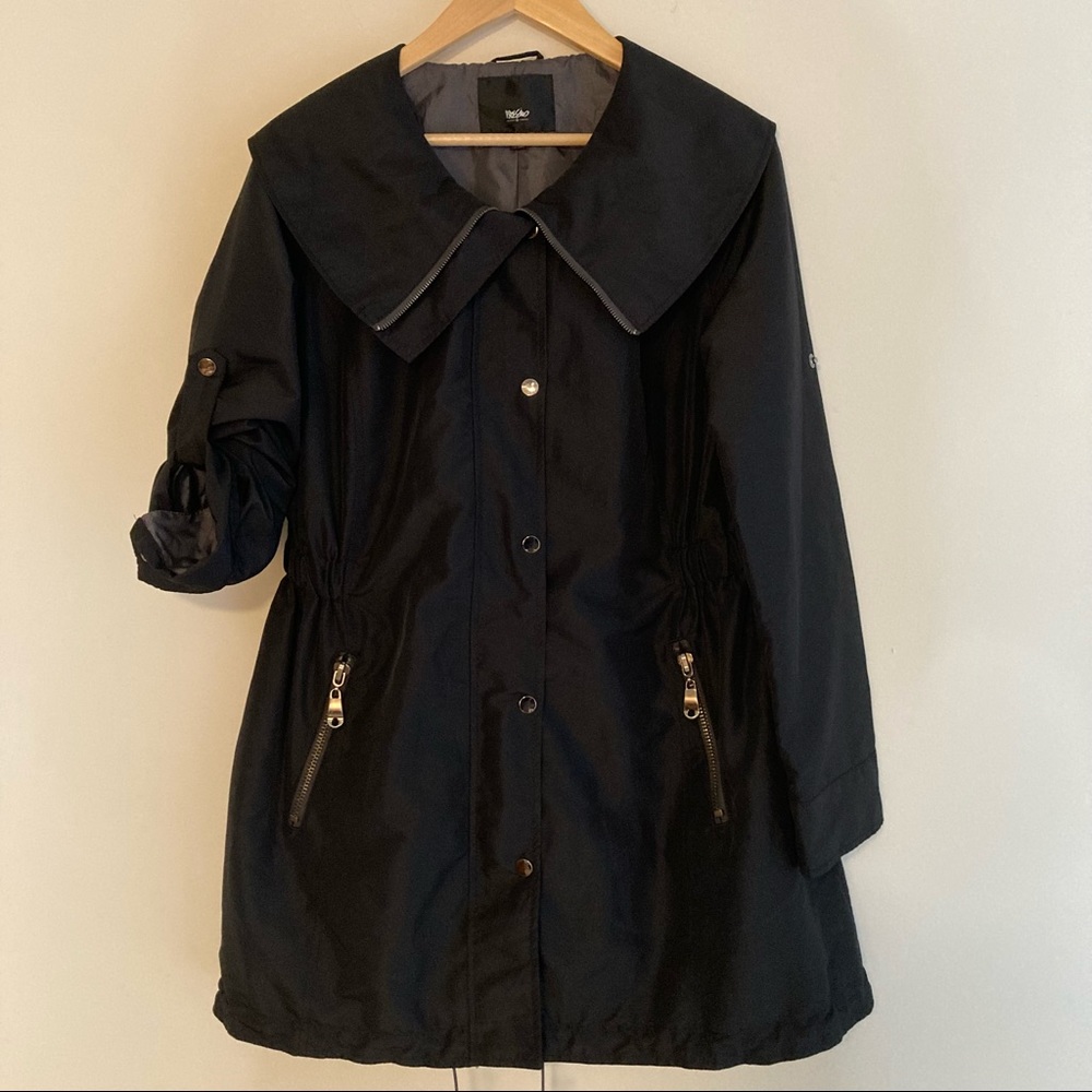 Mossimo Supply Co Black (Hoodless) Wind Rain Utility Jacket Large